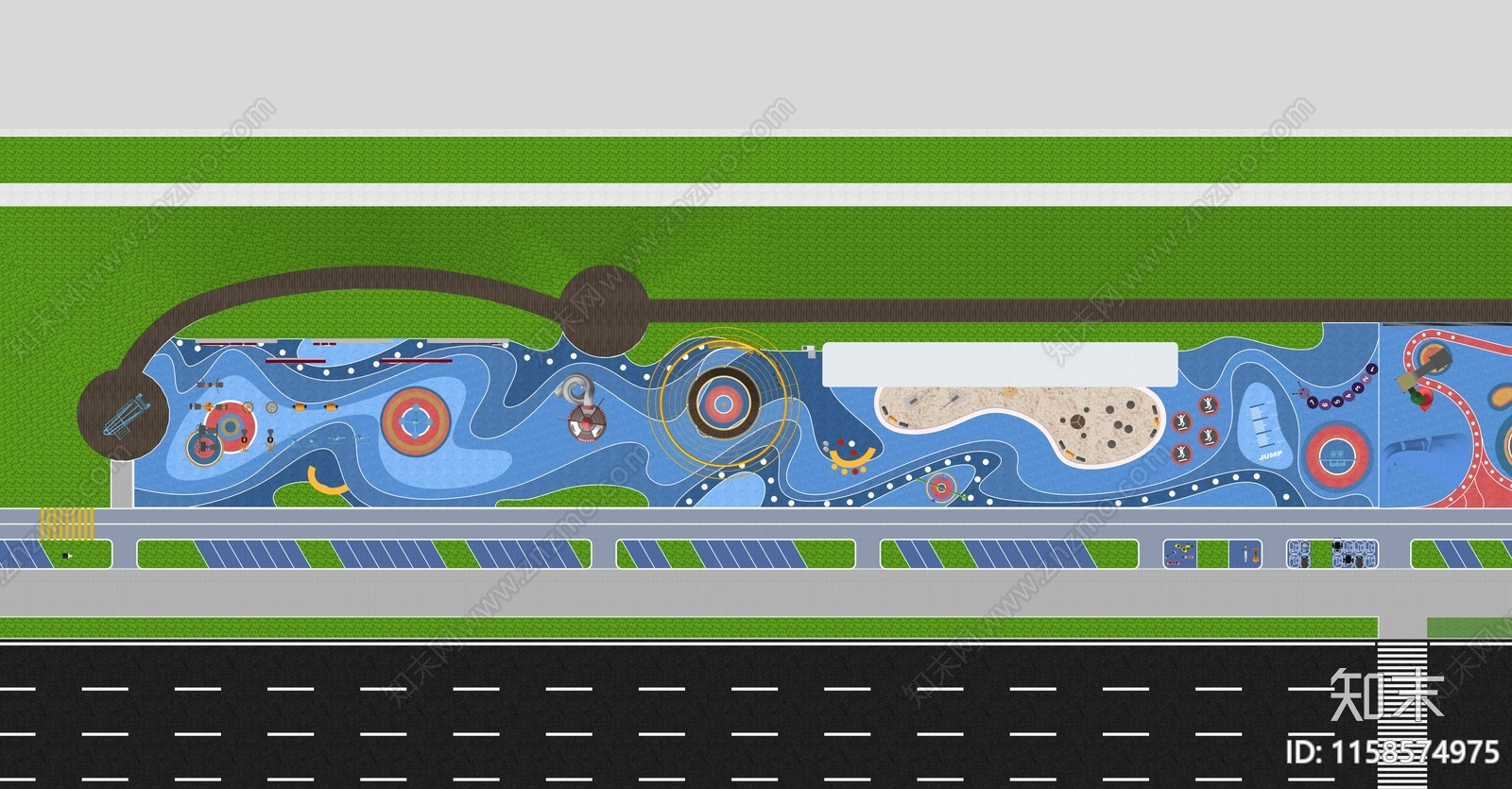 现代儿童游乐公园SU模型下载【ID:1158574975】