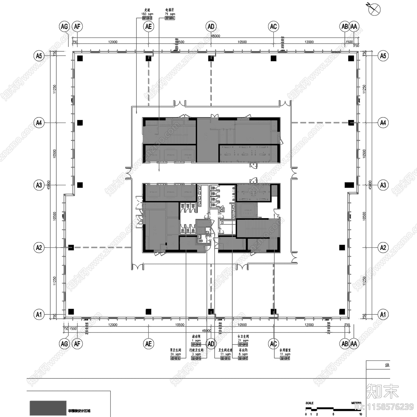 现代上海国际财富中心办公商业大楼室内工装cad施工图下载【ID:1158576239】