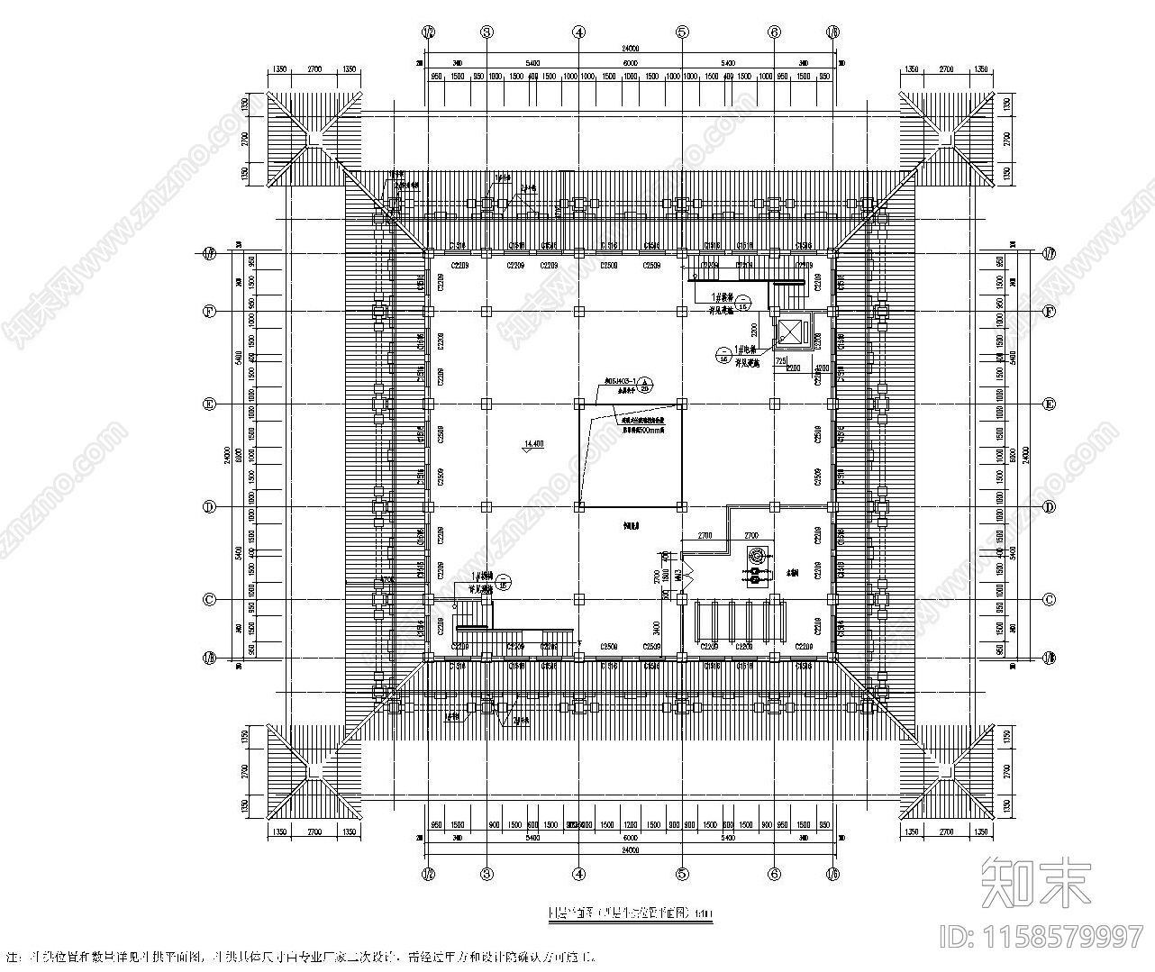 仿古建筑宫殿全套建筑结cad施工图下载【ID:1158579997】