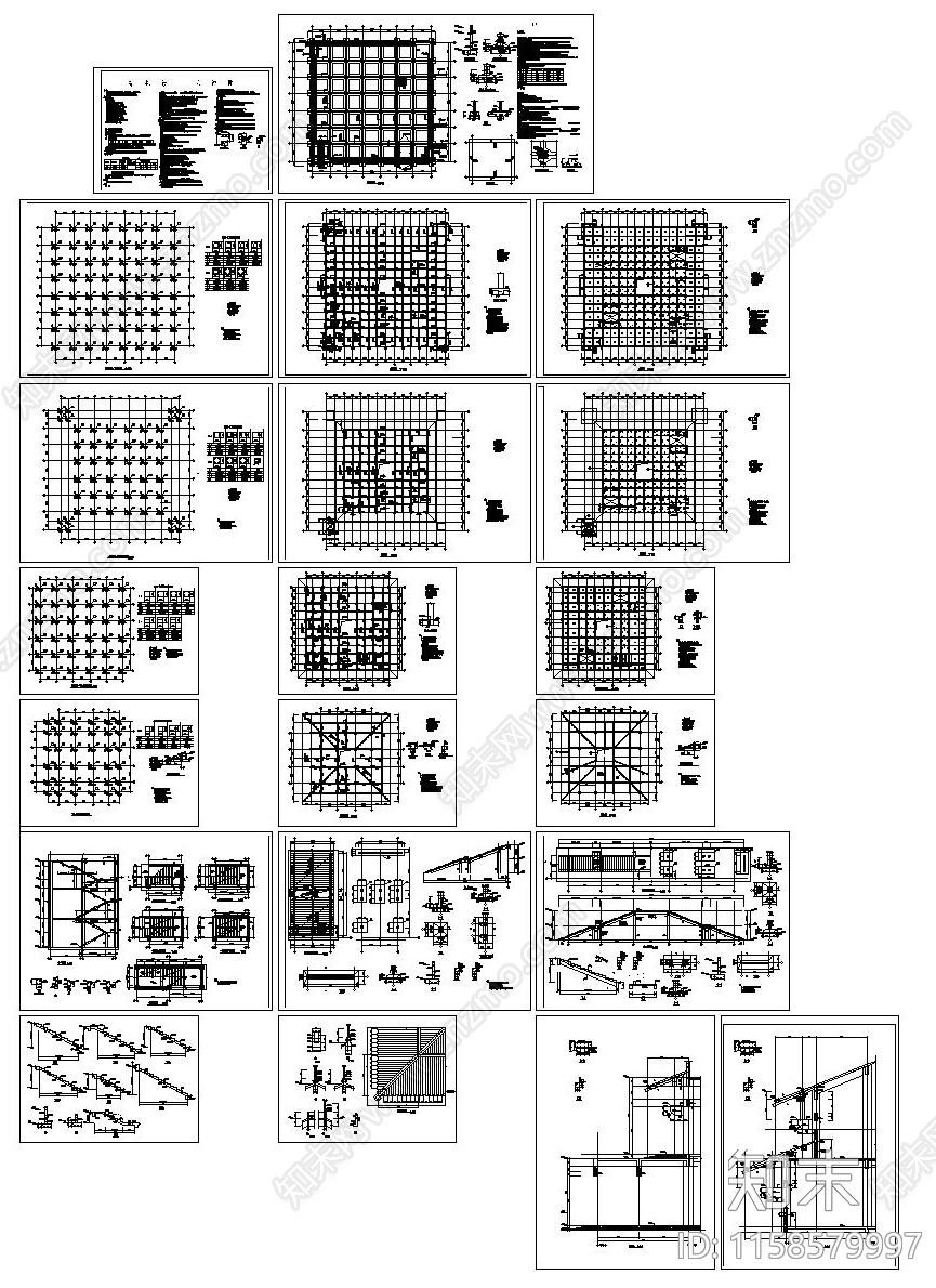 仿古建筑宫殿全套建筑结cad施工图下载【ID:1158579997】