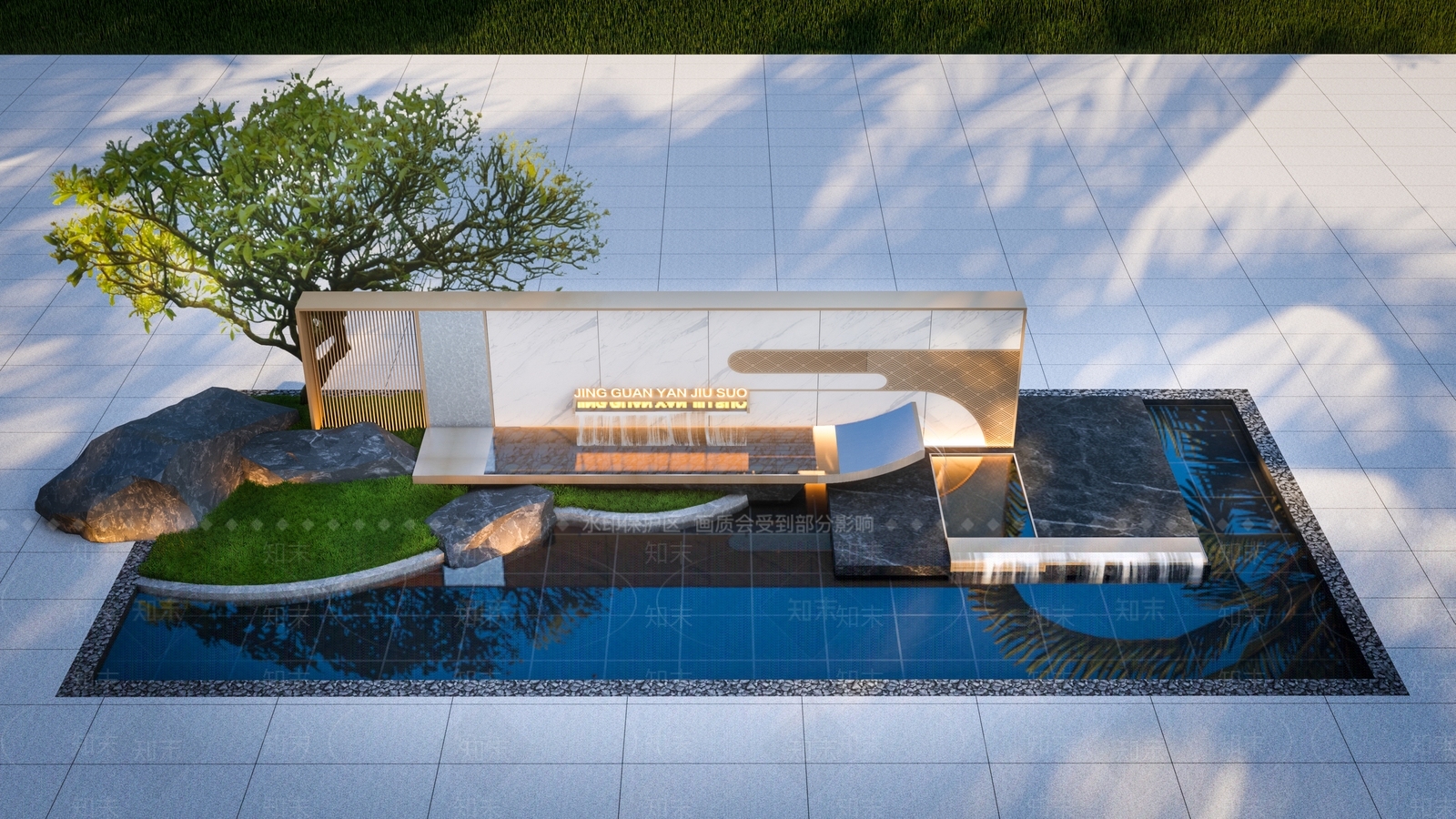 现代跌水景墙3D模型下载【ID:1158584924】