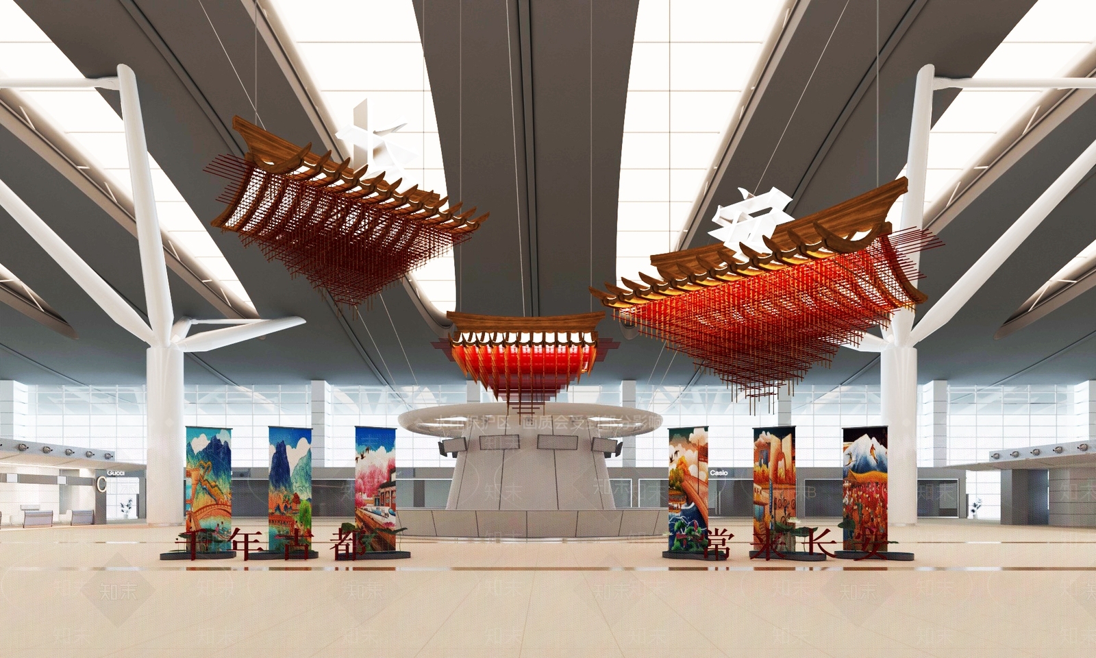 现代长安艺术展览3D模型下载【ID:1158586771】