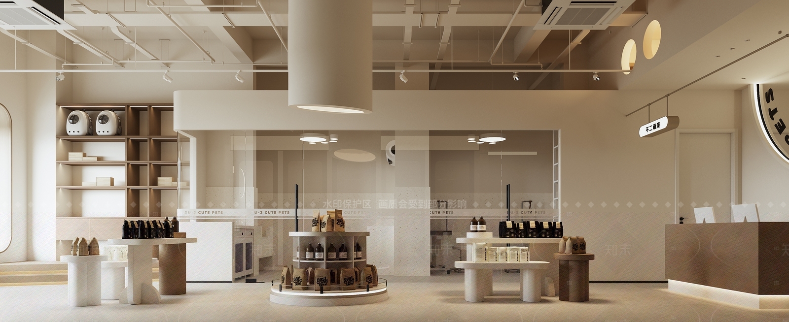 现代奶油风宠物店3D模型下载【ID:1158588776】