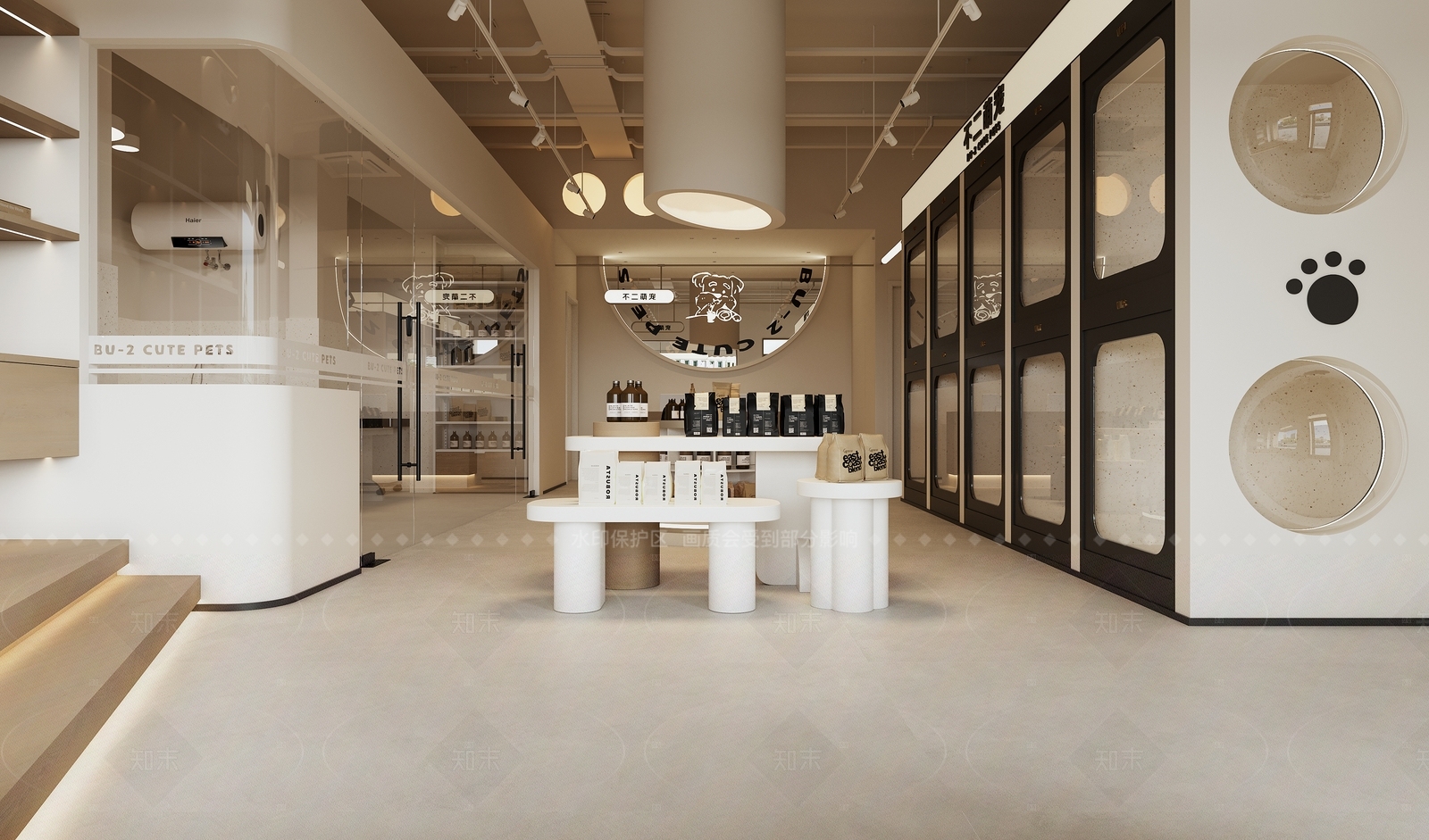 现代奶油风宠物店3D模型下载【ID:1158588776】