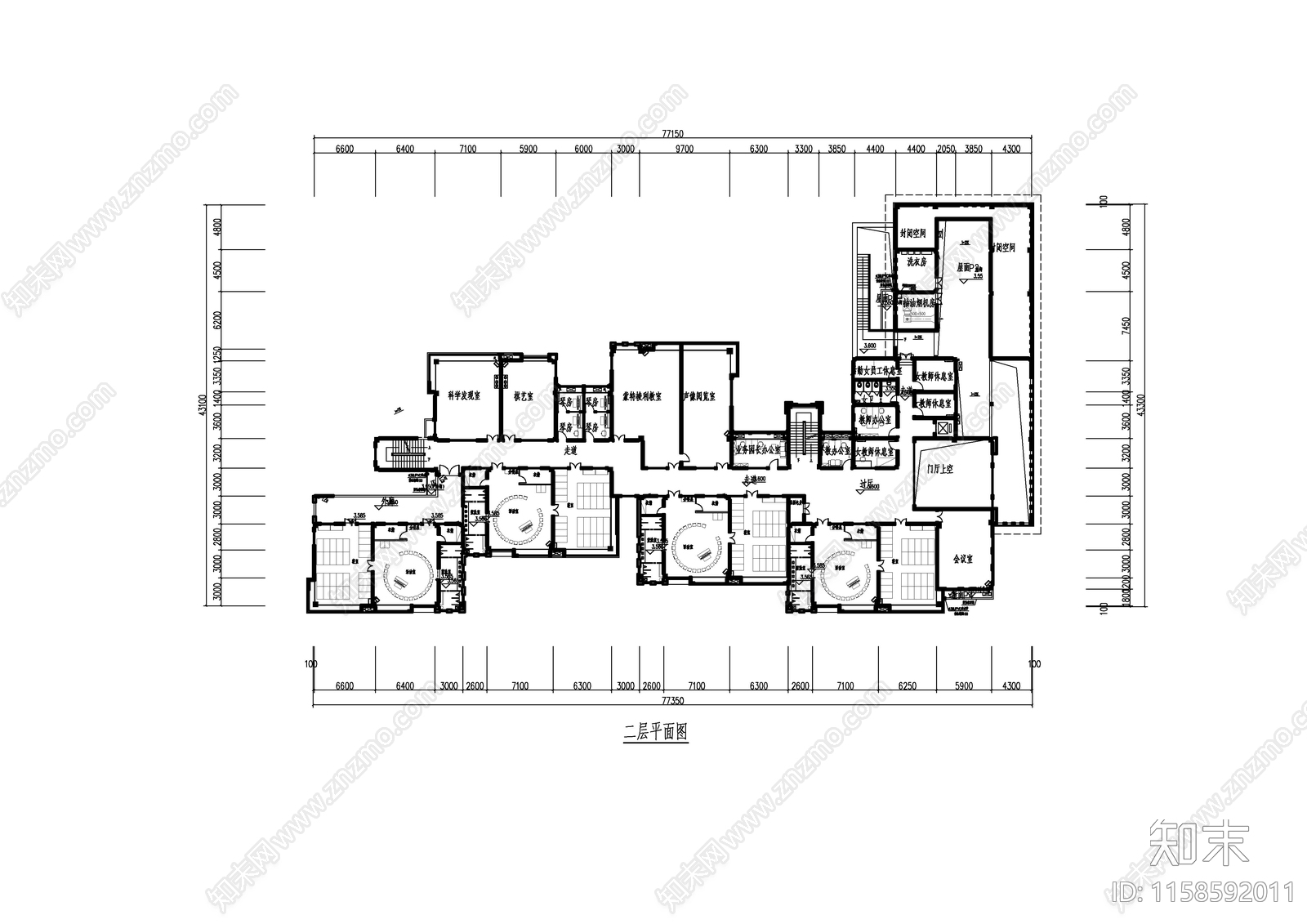 幼儿园建筑平面图施工图下载【ID:1158592011】