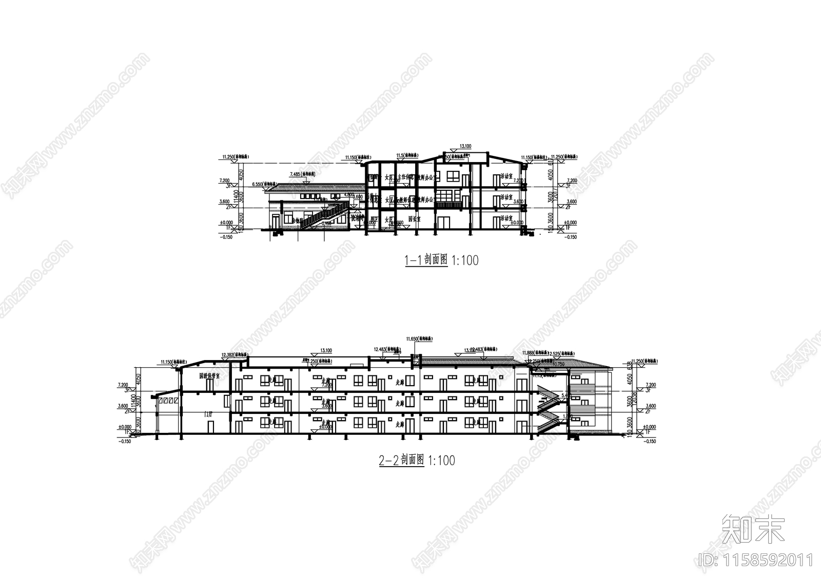 幼儿园建筑平面图施工图下载【ID:1158592011】