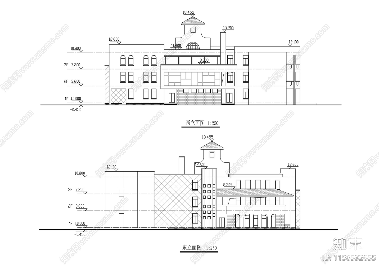 幼儿园建筑方案平面图cad施工图下载【ID:1158592655】