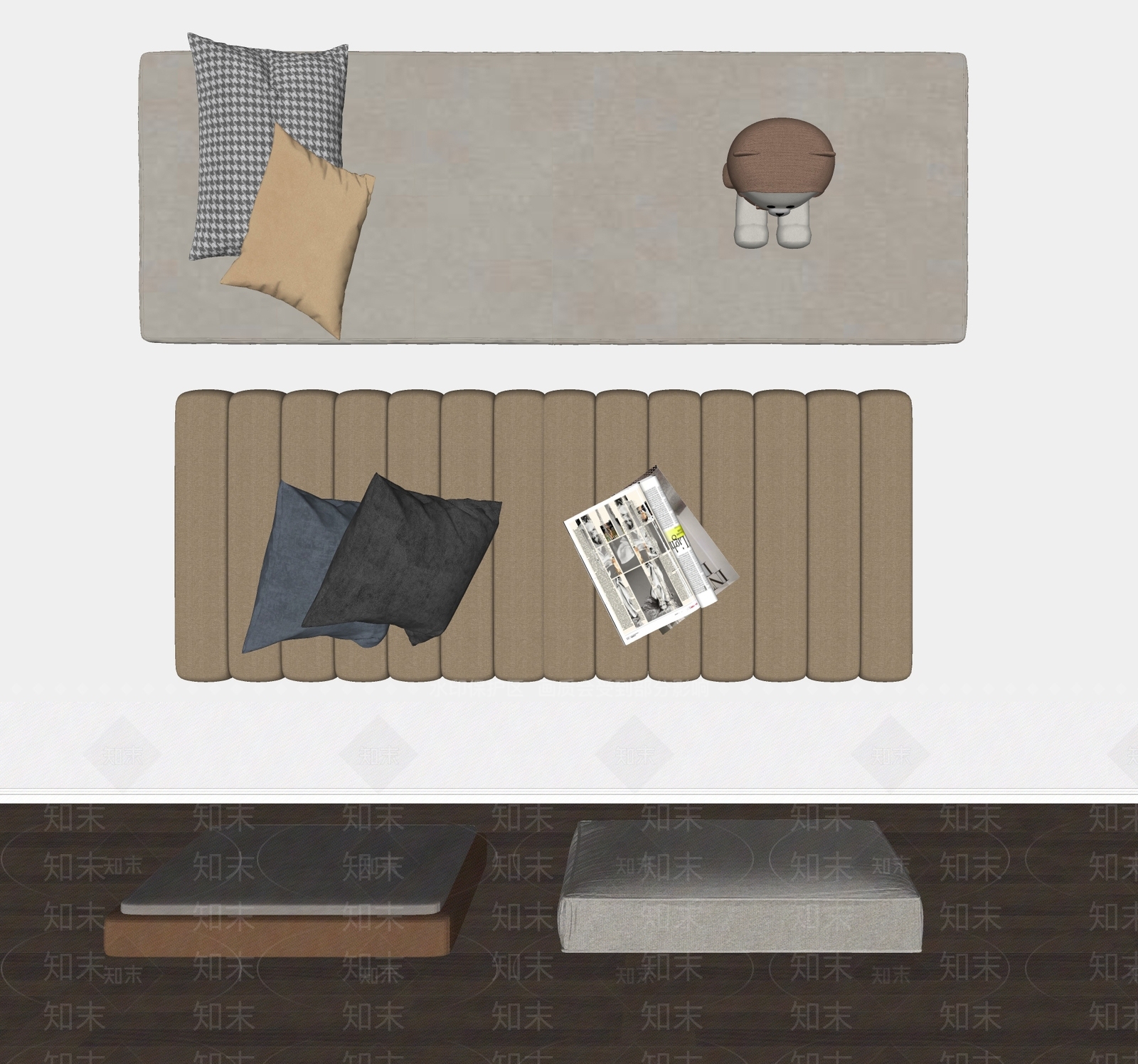 现代飘窗坐垫SU模型下载【ID:1158592901】