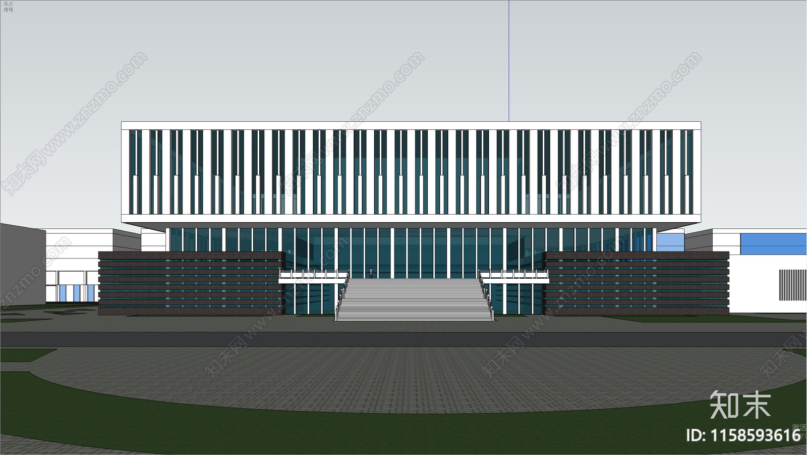 现代大学图书馆SU模型下载【ID:1158593616】