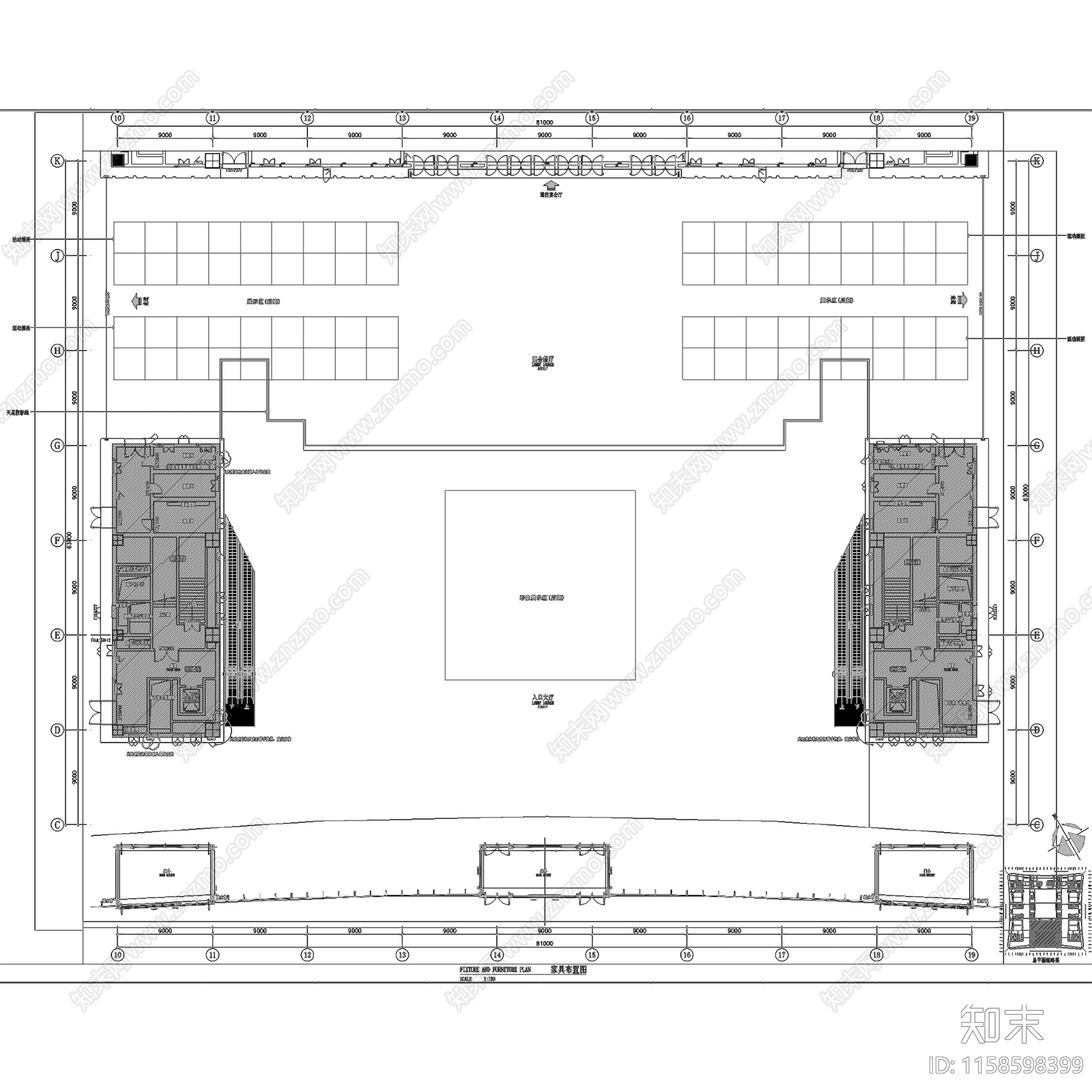 西安丝绸之路会议中心扩初室内工装CAcad施工图下载【ID:1158598399】