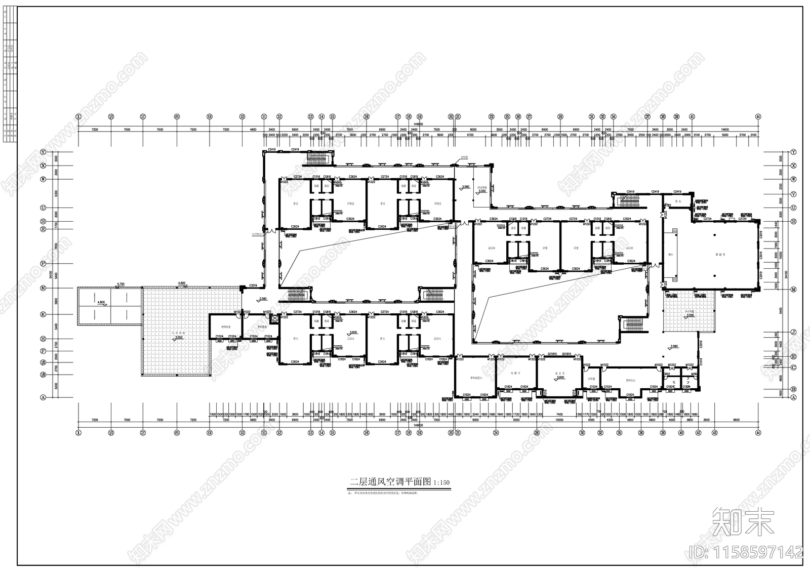 十六班幼儿园建筑cad施工图下载【ID:1158597142】