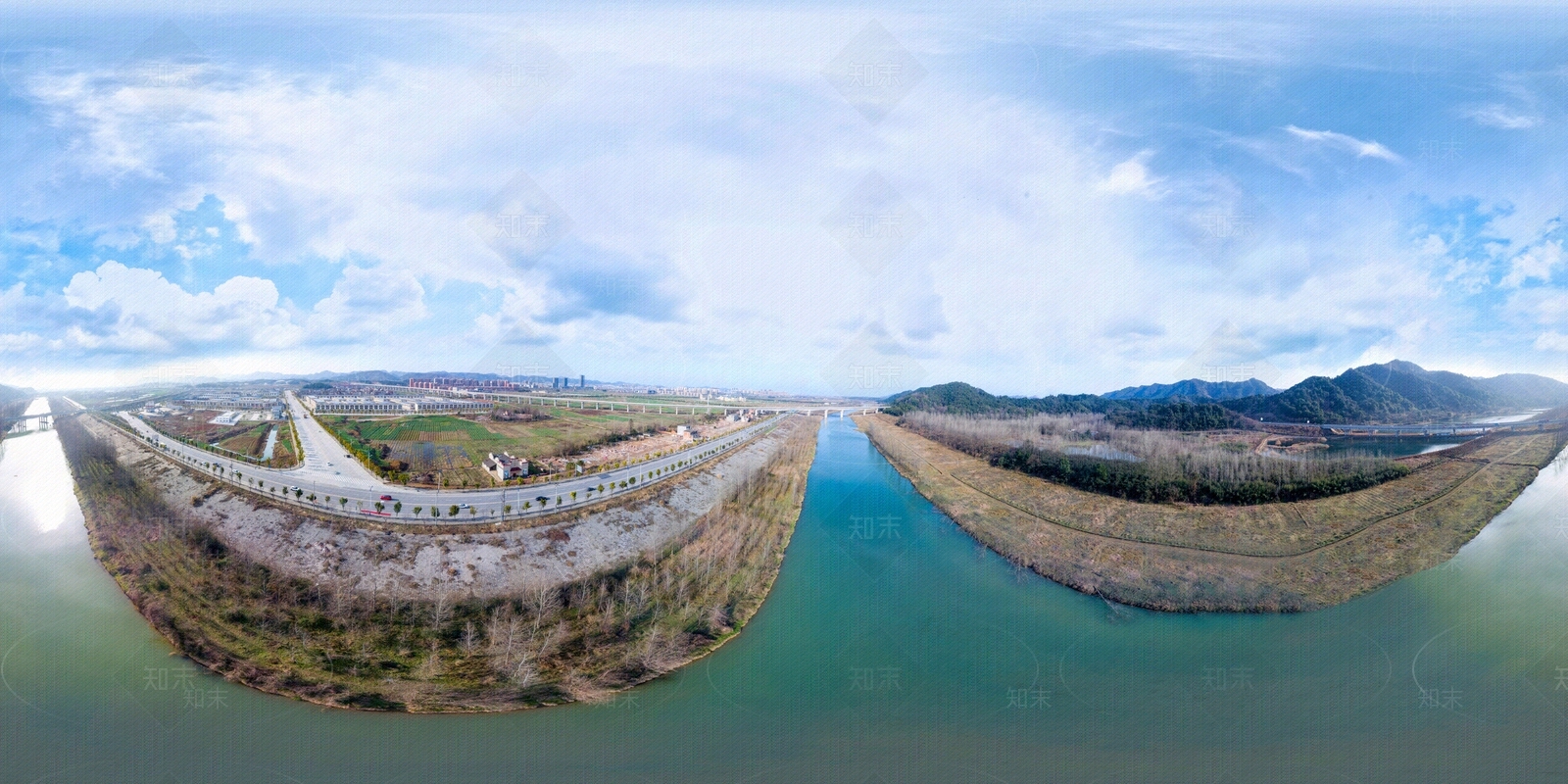 HDR江河湖泊绿化生态城市全景贴图下载【ID:1158597446】