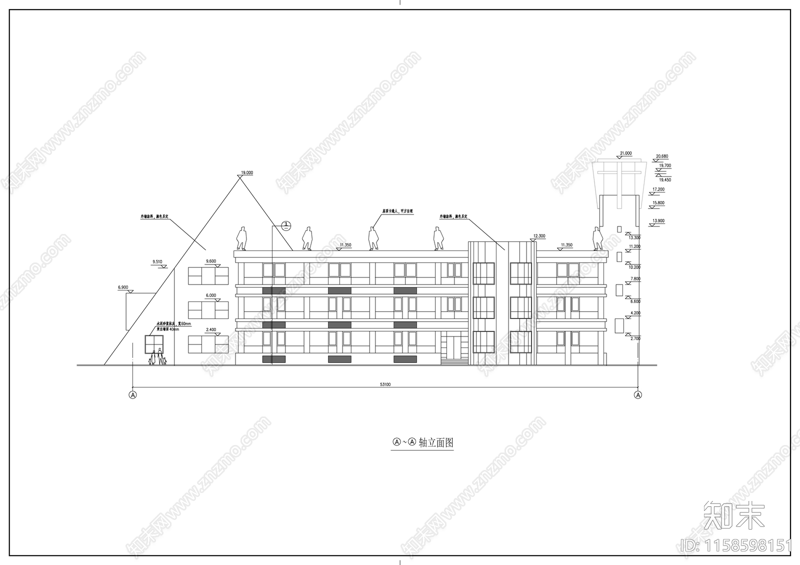 九班幼儿园建筑图cad施工图下载【ID:1158598151】