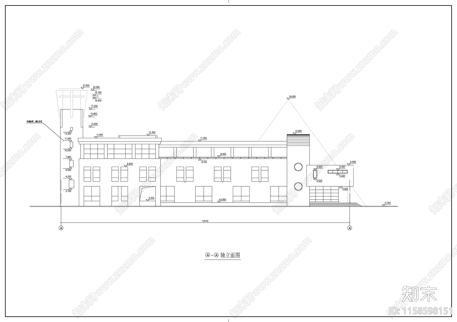 九班幼儿园建筑图cad施工图下载【ID:1158598151】