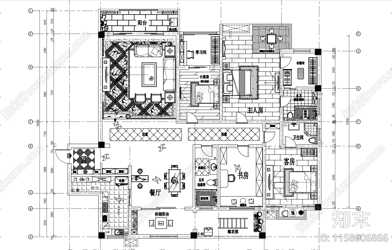 室内空间设计图施工图下载【ID:1158606866】