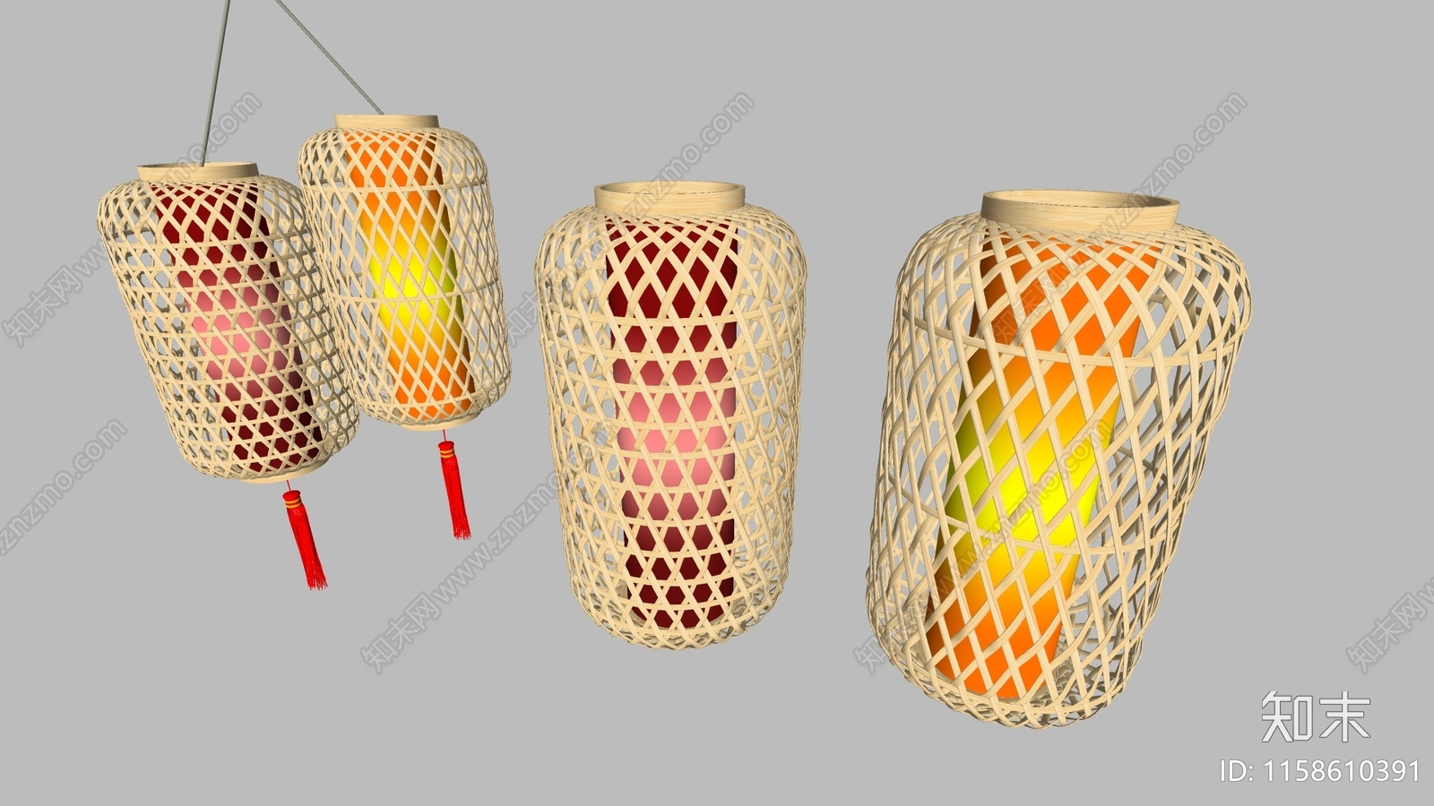 中式灯笼SU模型下载【ID:1158610391】