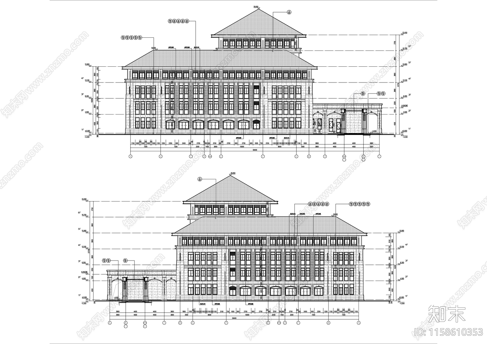 大学图书综合楼建cad施工图下载【ID:1158610353】