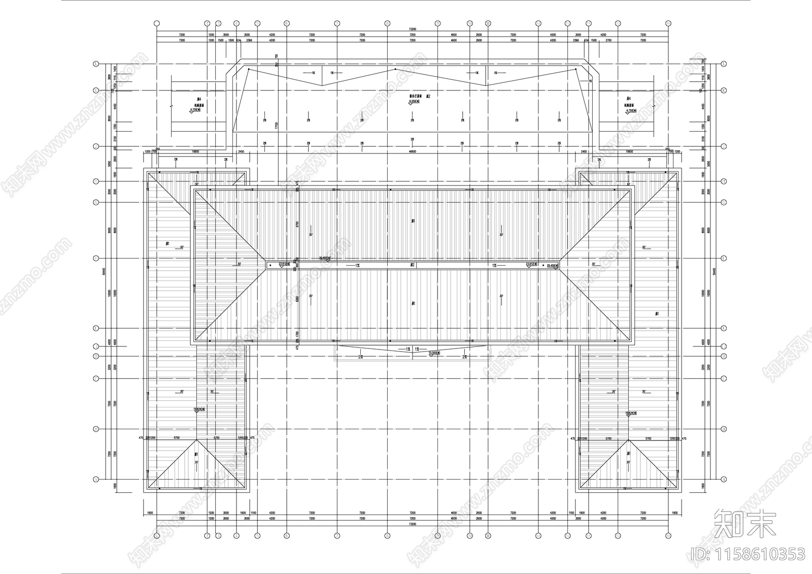 大学图书综合楼建cad施工图下载【ID:1158610353】