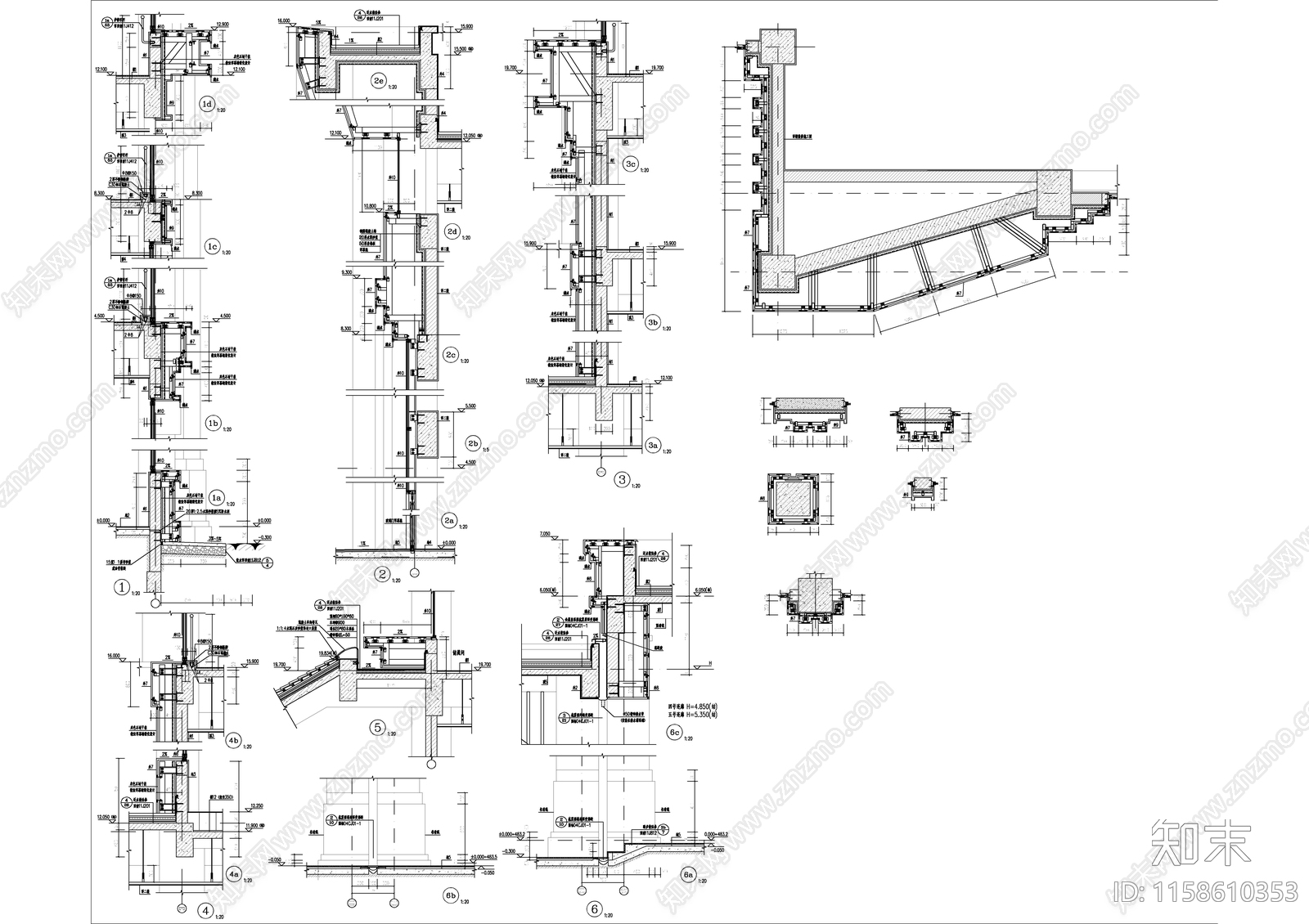 大学图书综合楼建cad施工图下载【ID:1158610353】