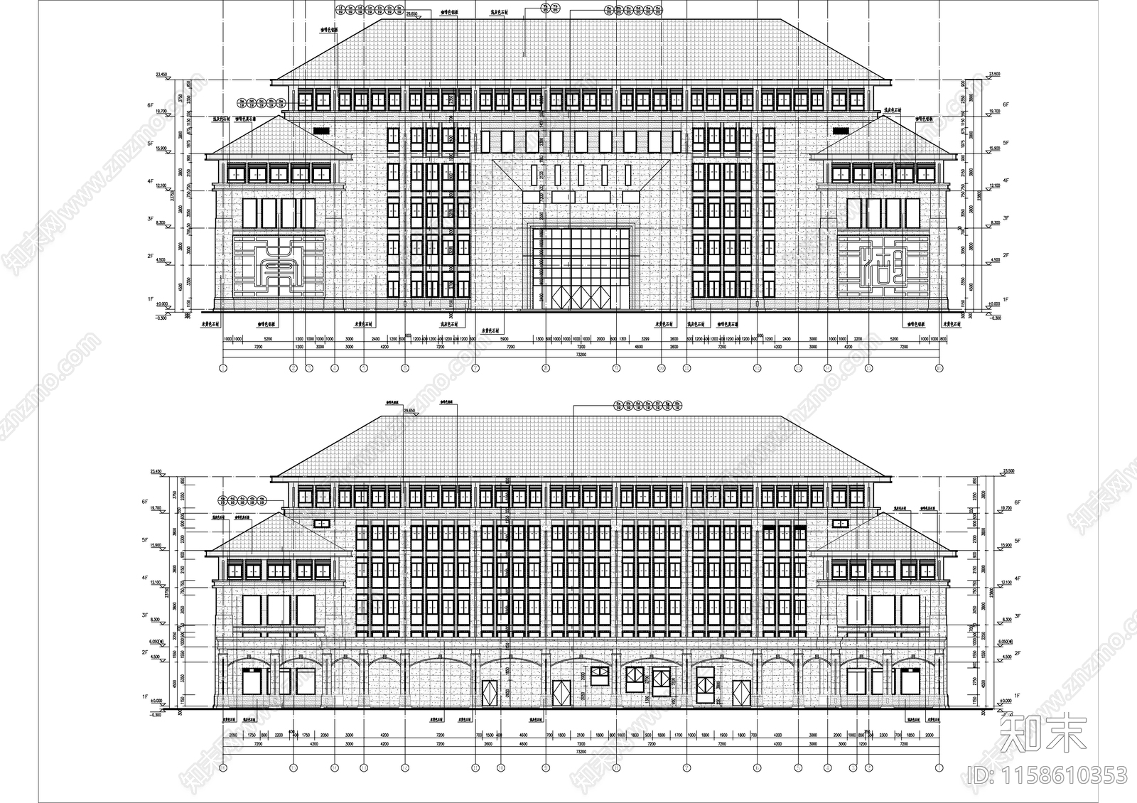 大学图书综合楼建cad施工图下载【ID:1158610353】