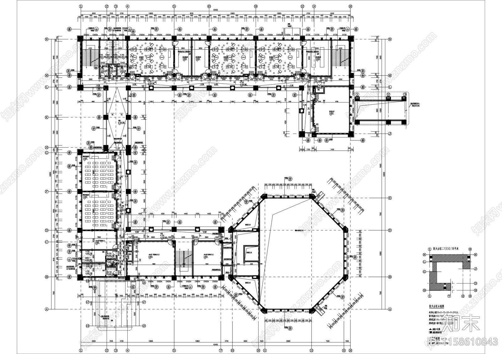 高校艺术楼及国际部建施图cad施工图下载【ID:1158610843】