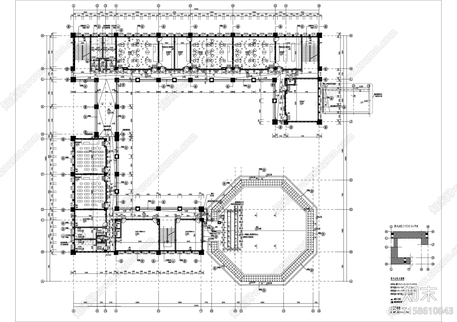 高校艺术楼及国际部建施图cad施工图下载【ID:1158610843】