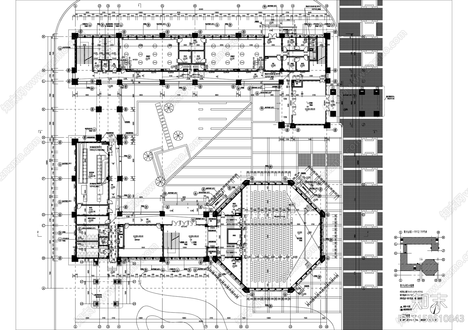 高校艺术楼及国际部建施图cad施工图下载【ID:1158610843】