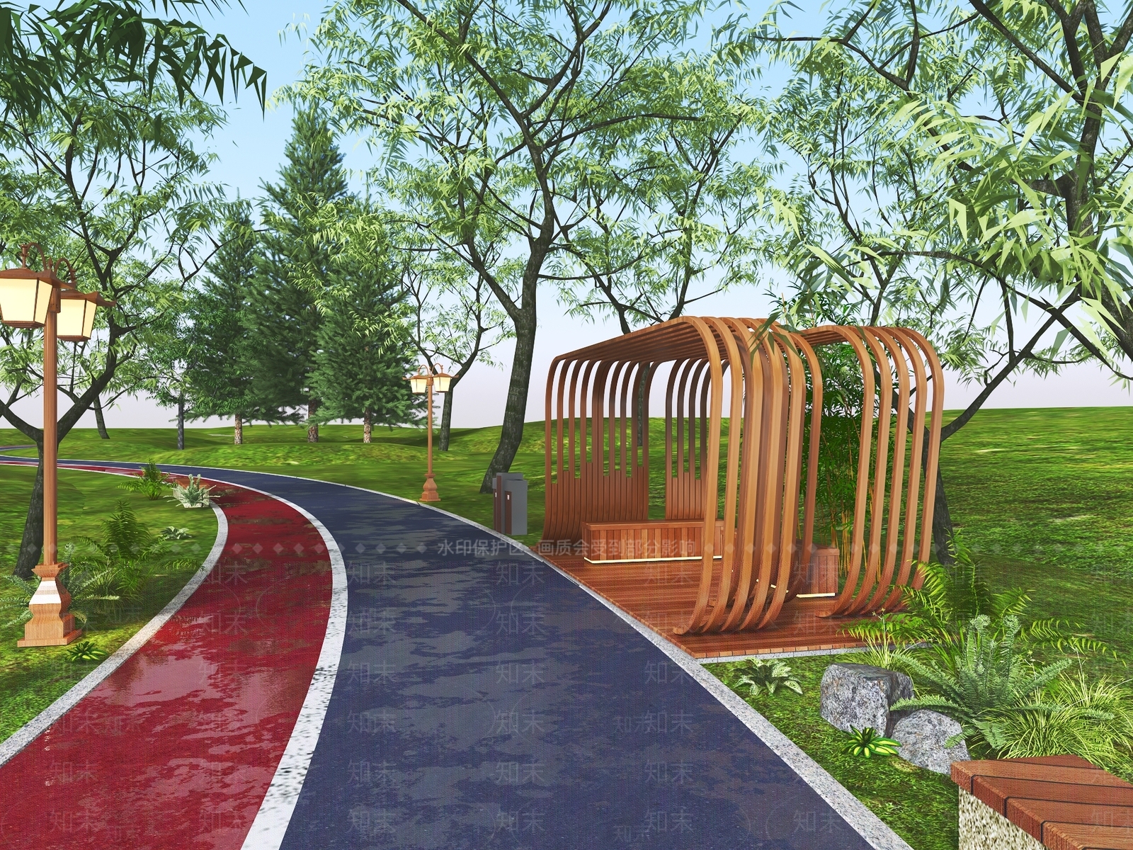 现代廊架3D模型下载【ID:1158610989】