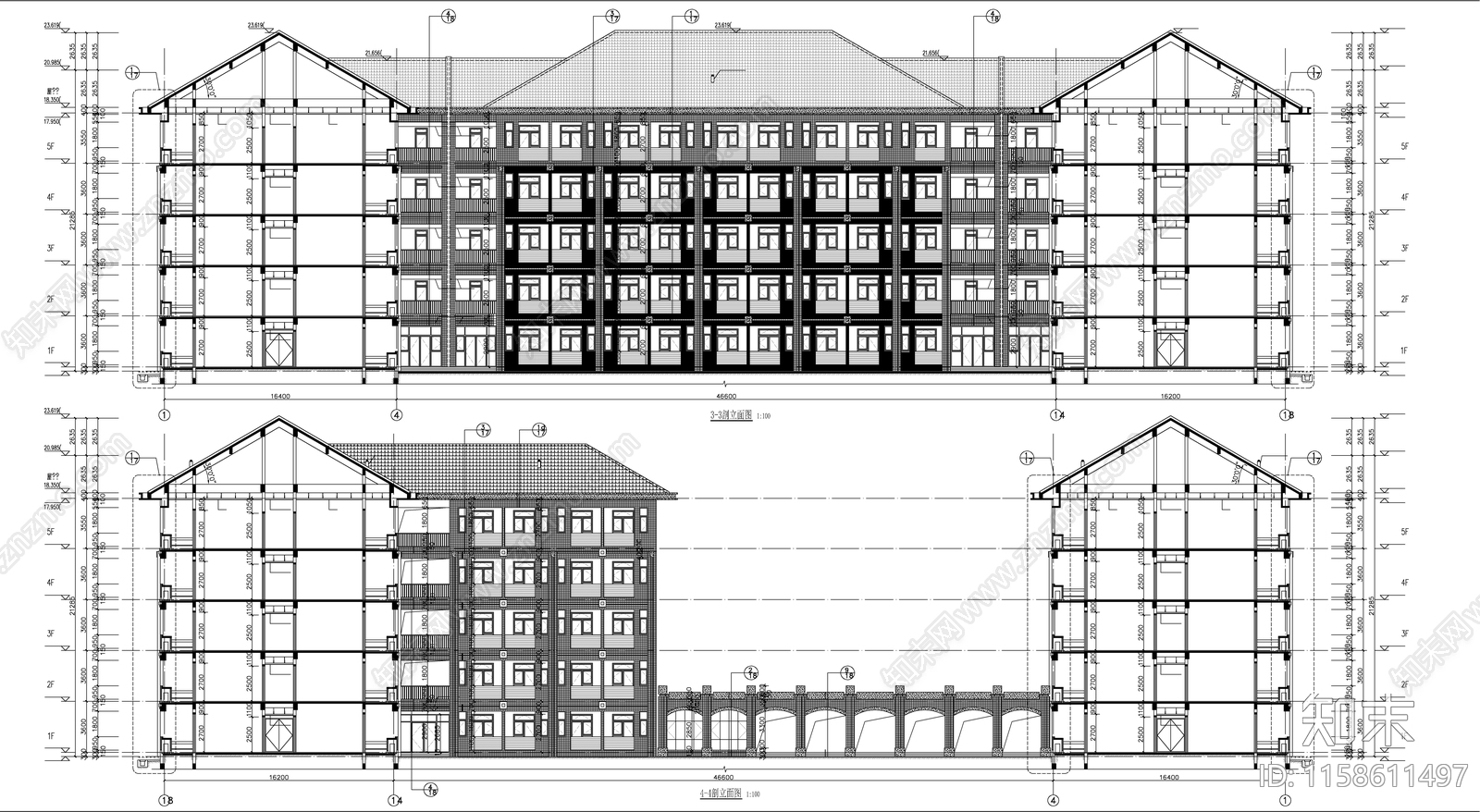 大学学生宿舍楼建施工图下载【ID:1158611497】