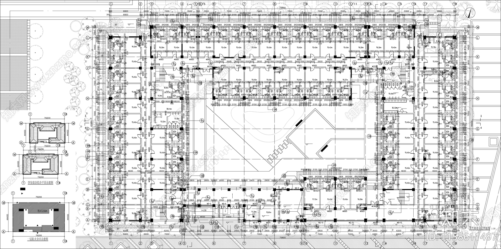 大学学生宿舍楼建施工图下载【ID:1158611497】