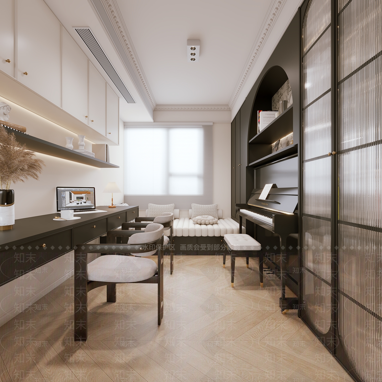 黑色边框玻璃推拉门推拉门3D模型下载【ID:1227554034】