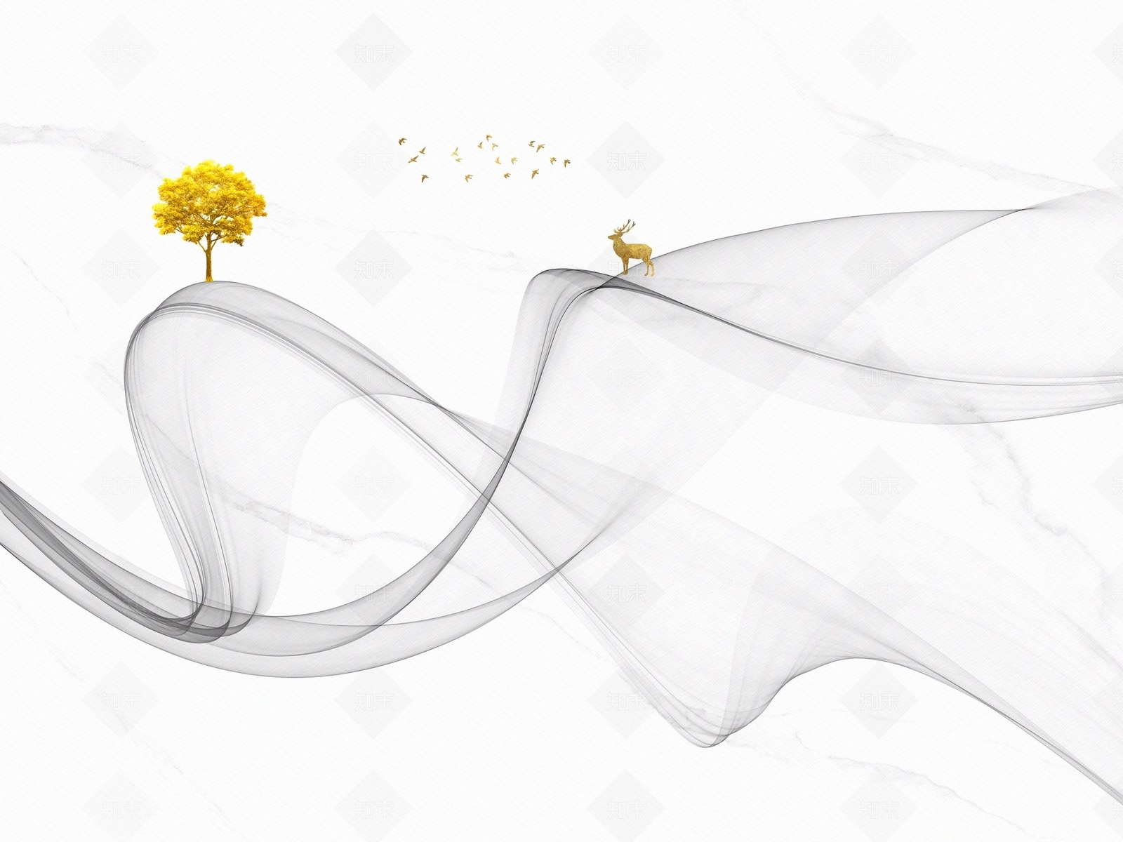 新中式大理石锦带线条丝锦背景墙贴图下载【ID:1158616296】