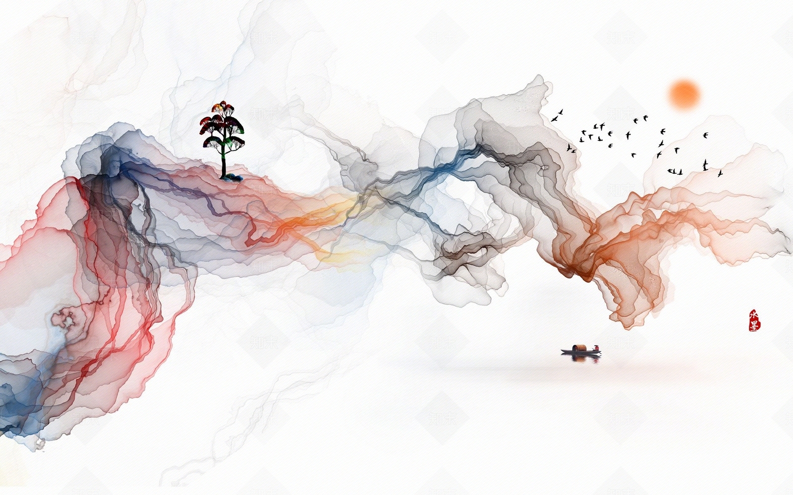 新中式大理石锦带线条丝锦背景墙贴图下载【ID:1158616554】