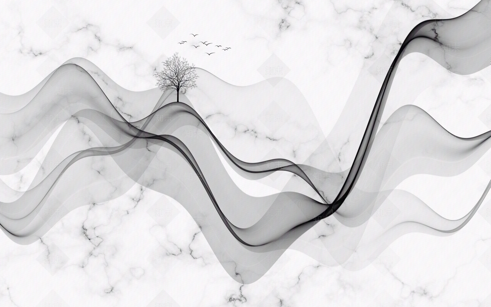 新中式大理石锦带线条丝锦背景墙贴图下载【ID:1158616695】