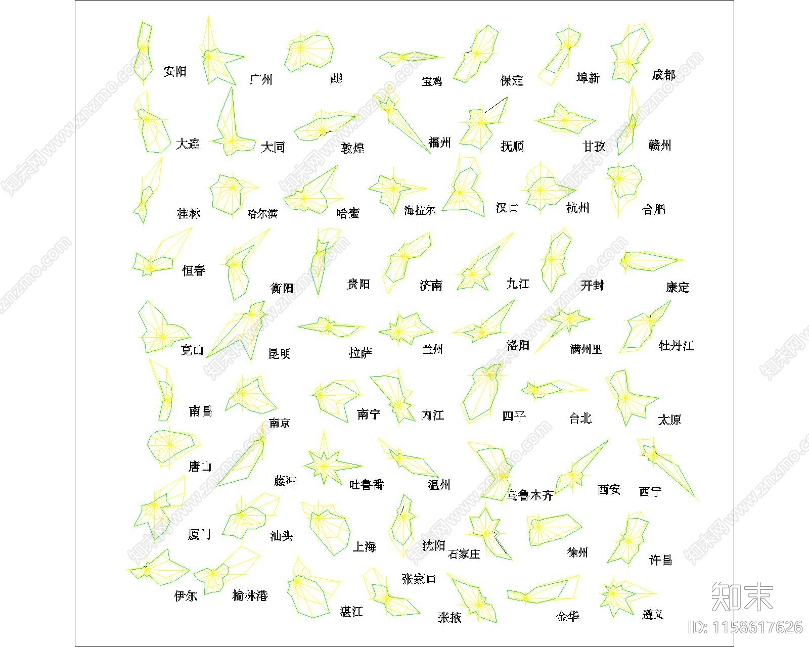 全国地区的风玫瑰图施工图下载【ID:1158617626】