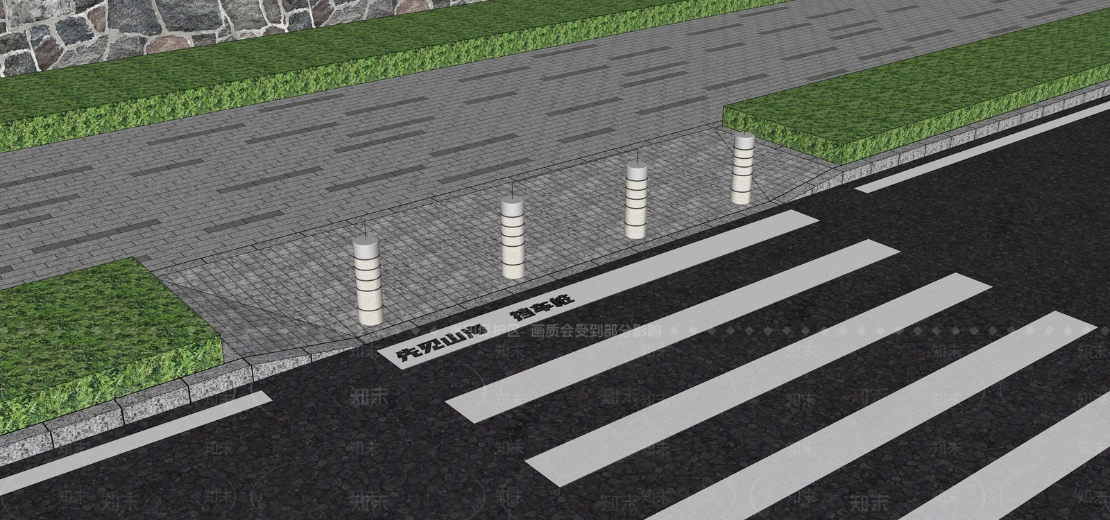 车挡石SU模型下载【ID:1158622225】