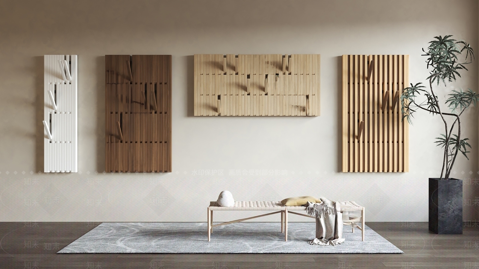 现代钢琴键挂衣架SU模型下载【ID:1158626297】