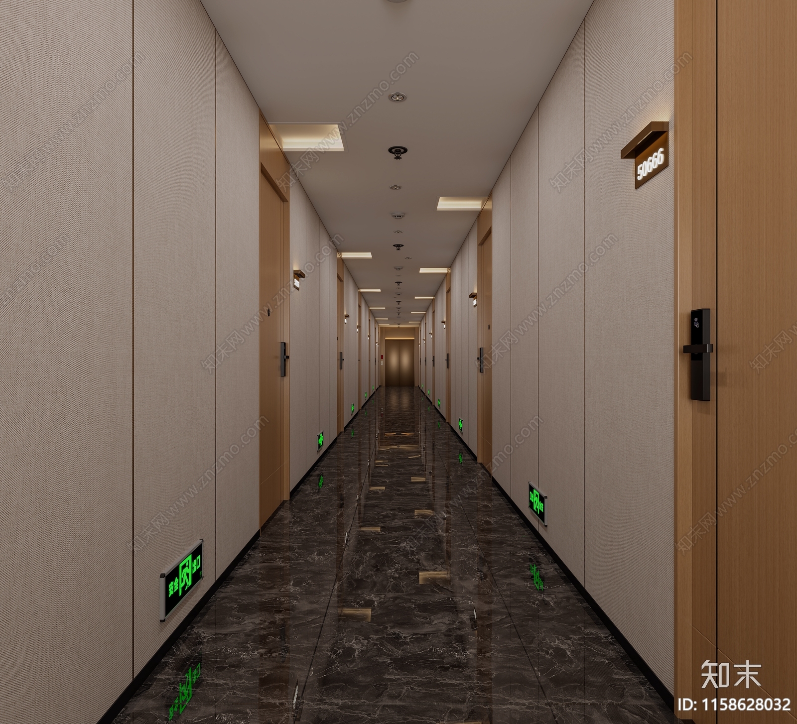 现代酒店过道3D模型下载【ID:1158628032】