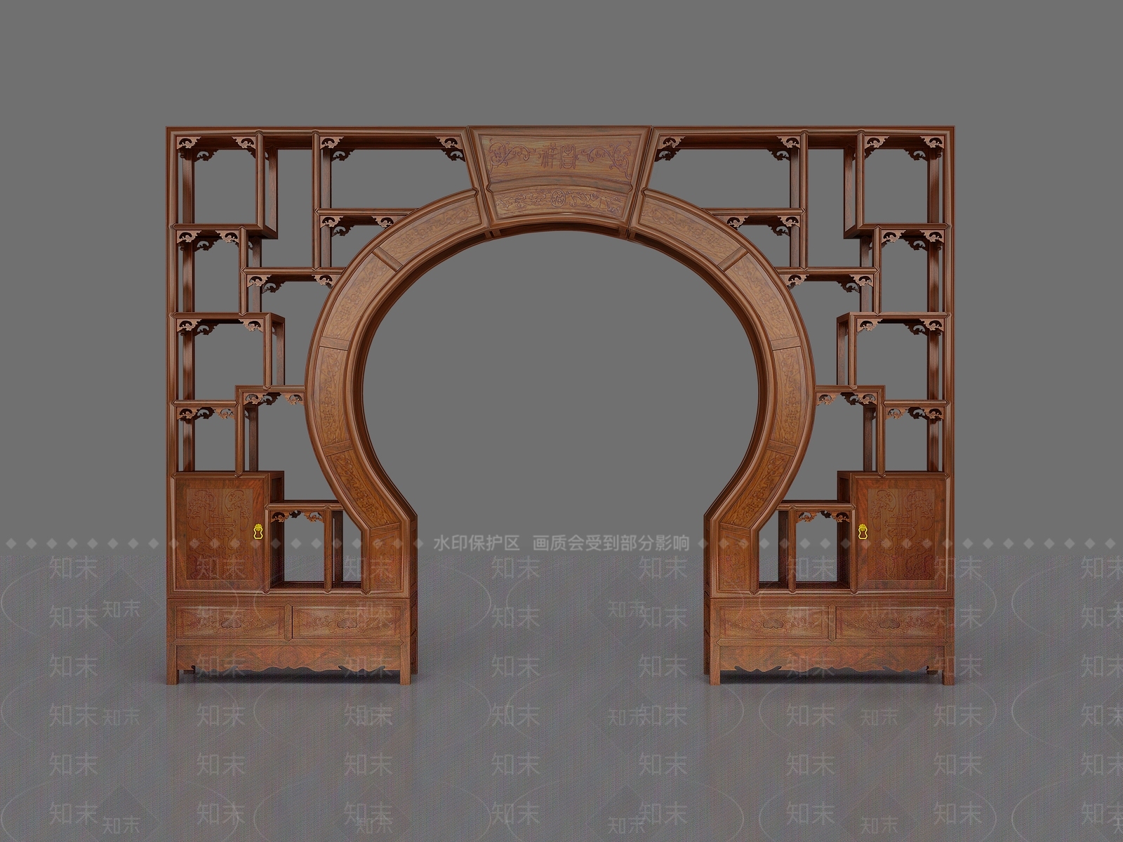 中式博古架3D模型下载【ID:1158628576】