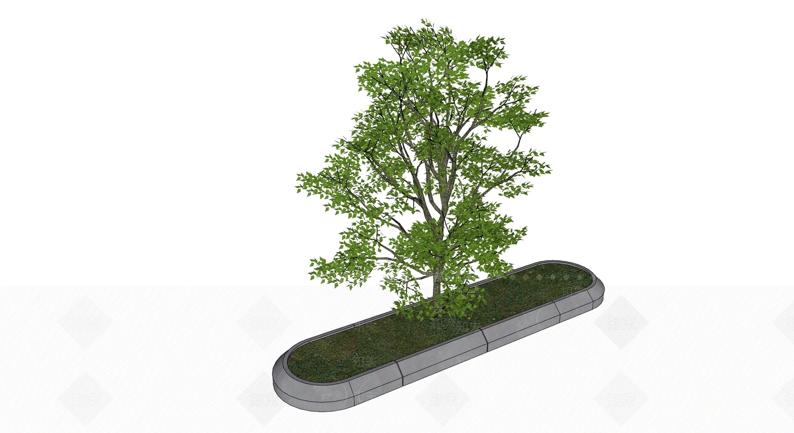 行道树树池SU模型下载【ID:1158630904】