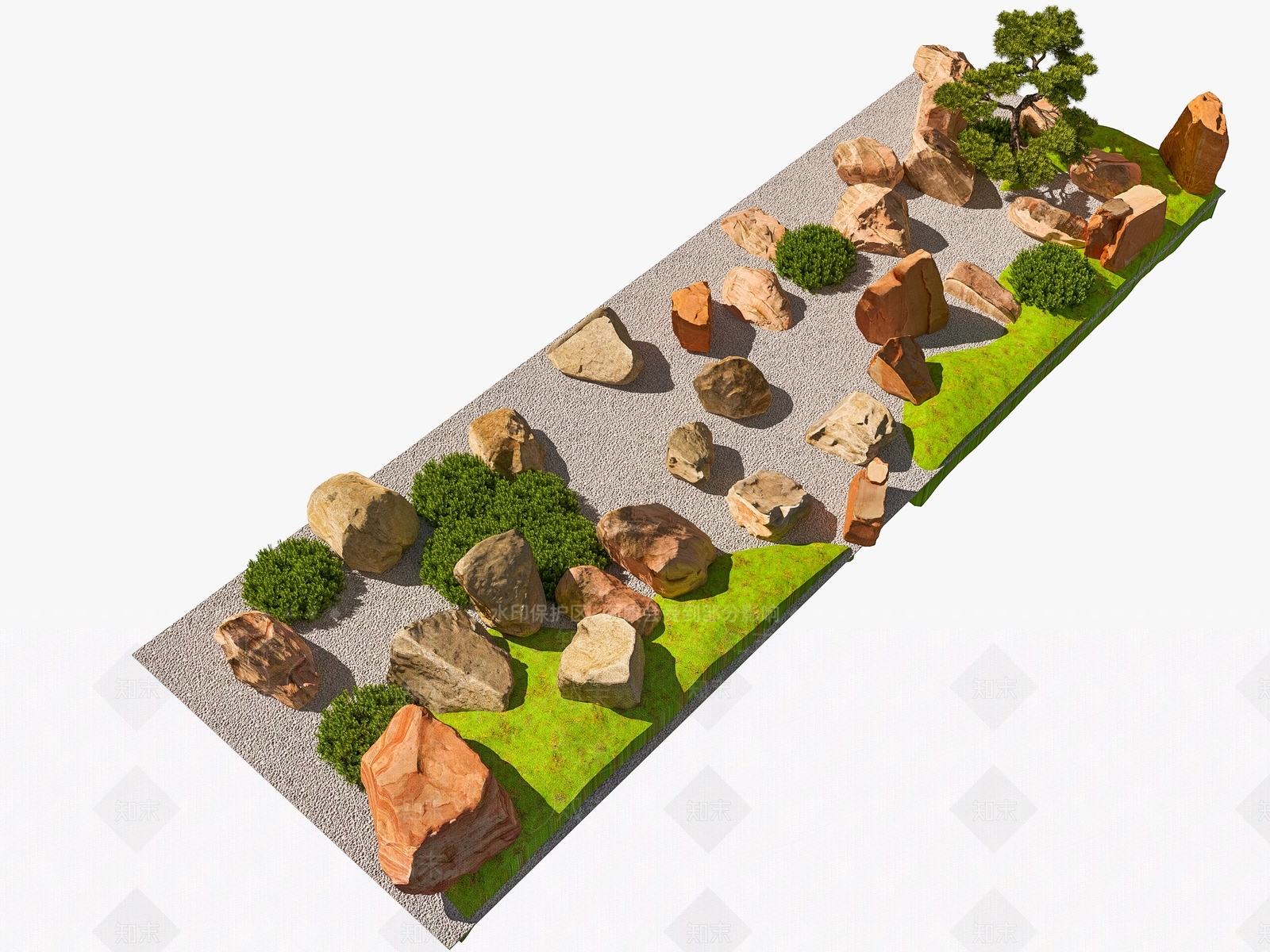 日式微地形3D模型下载【ID:1158631976】