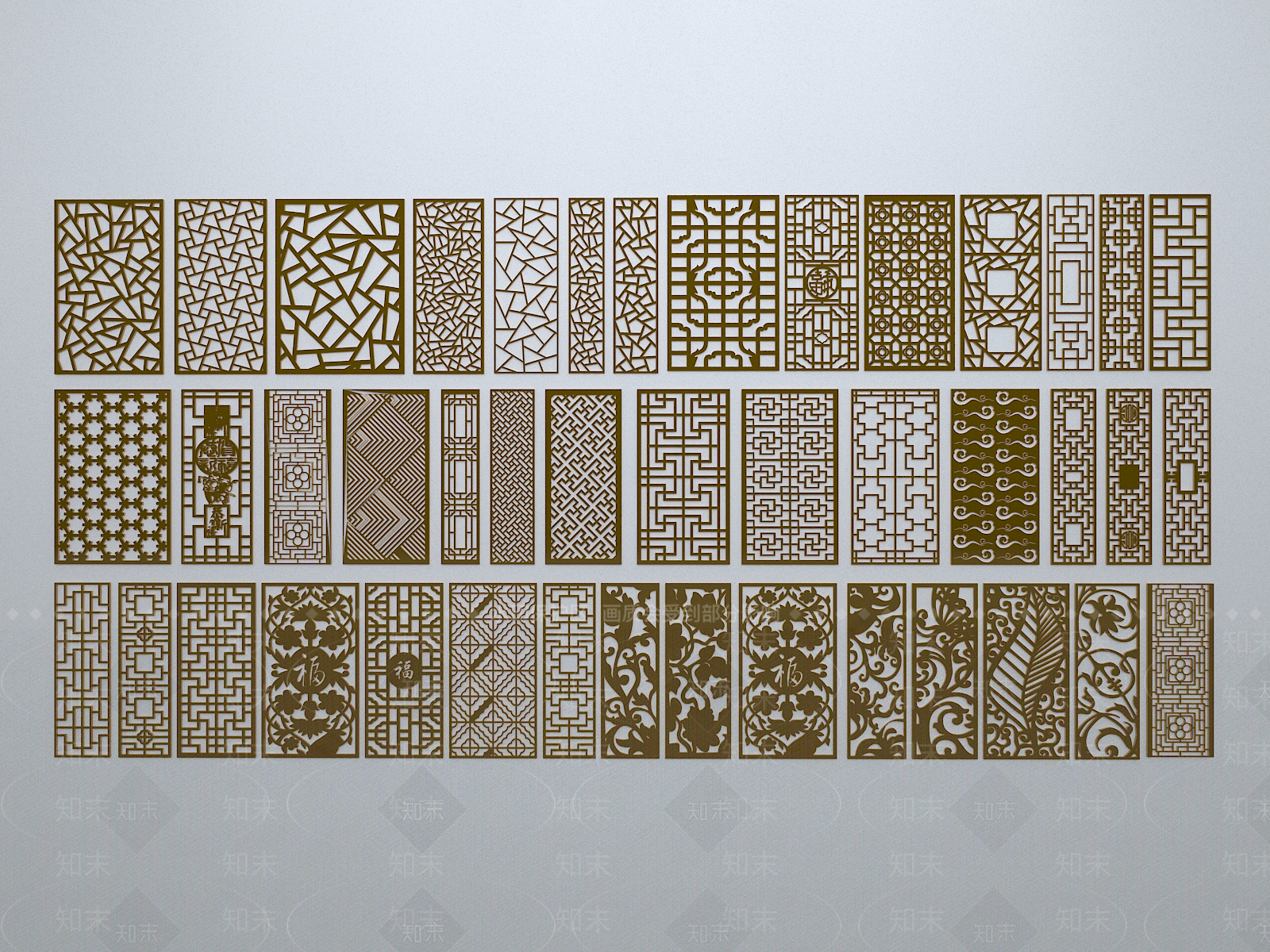 新中式雕花3D模型下载【ID:1158632667】