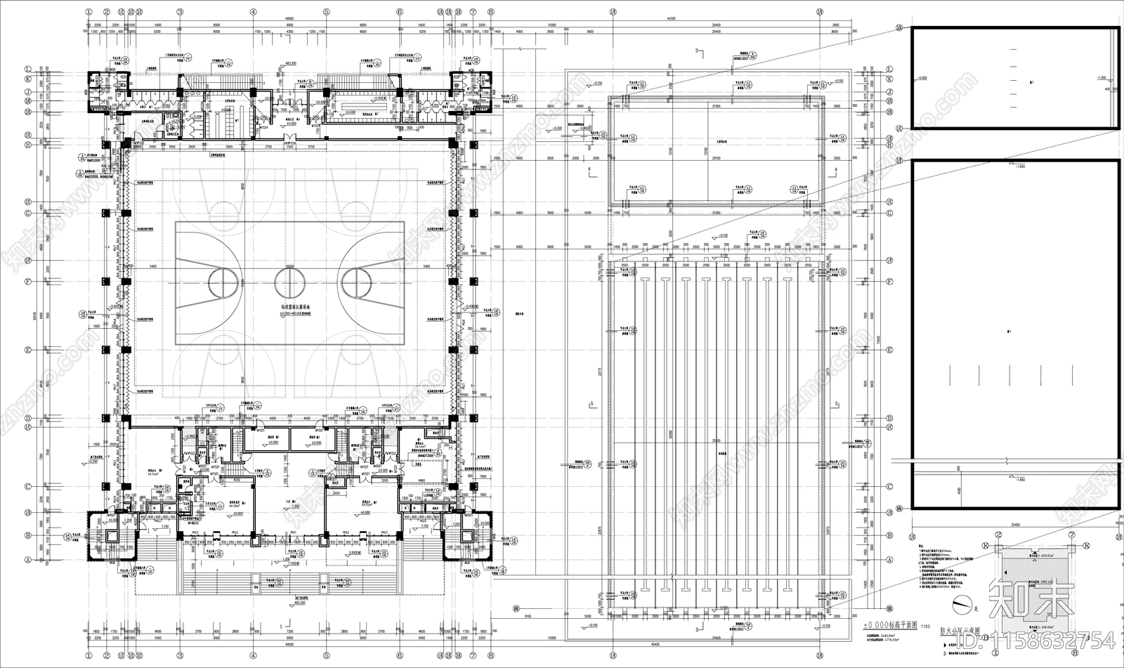 高校体育馆多功能建施工图下载【ID:1158632754】