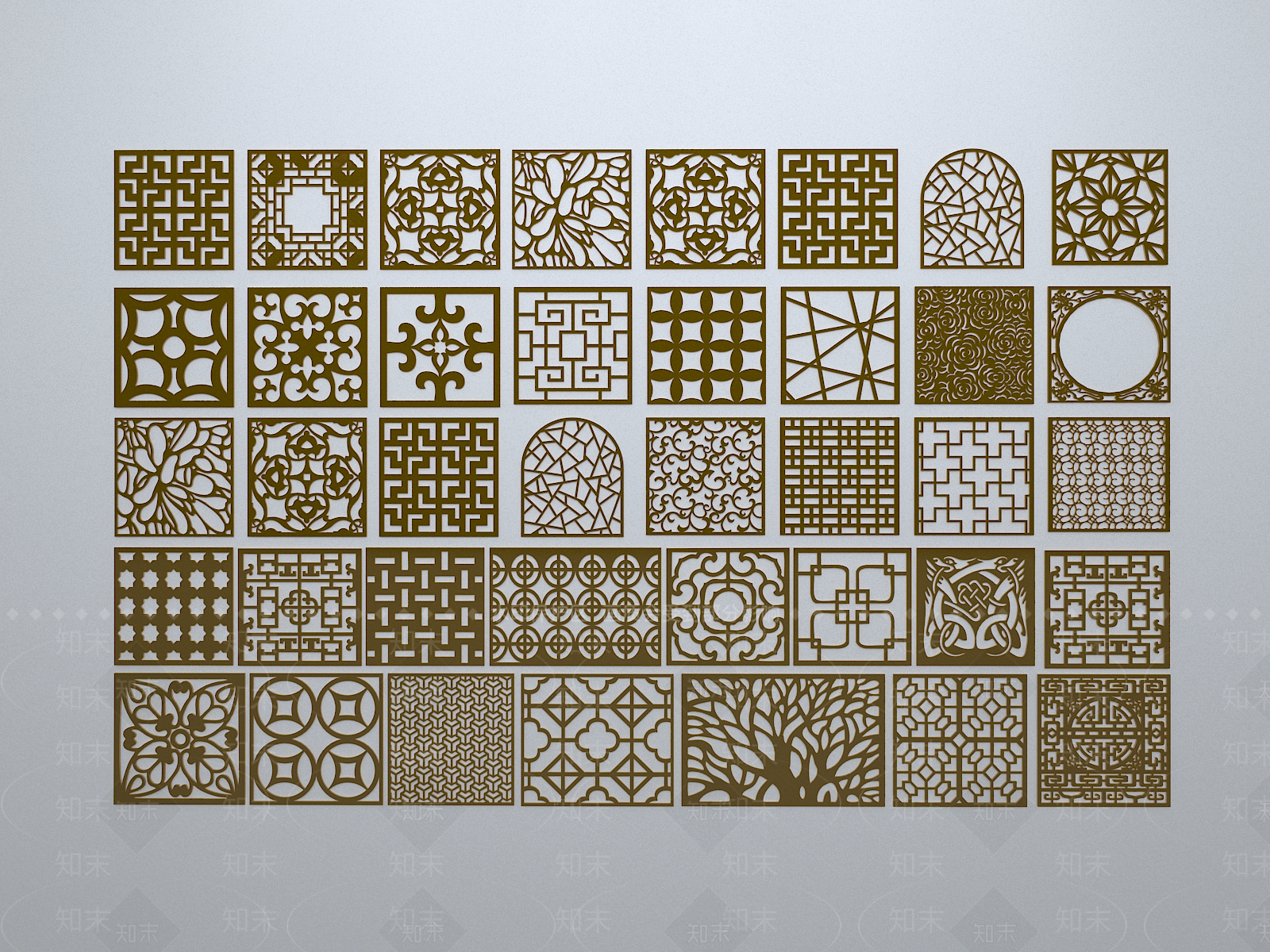 新中式雕花3D模型下载【ID:1158632954】