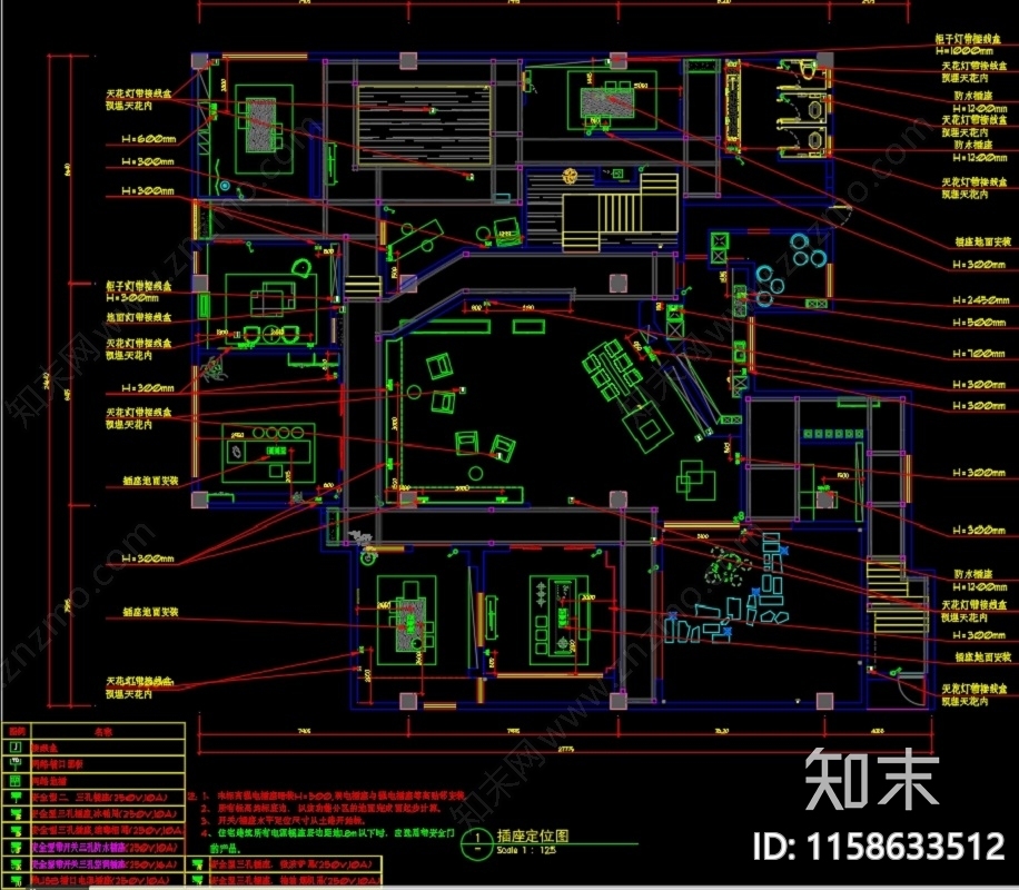 600m²茶室施工图下载【ID:1158633512】