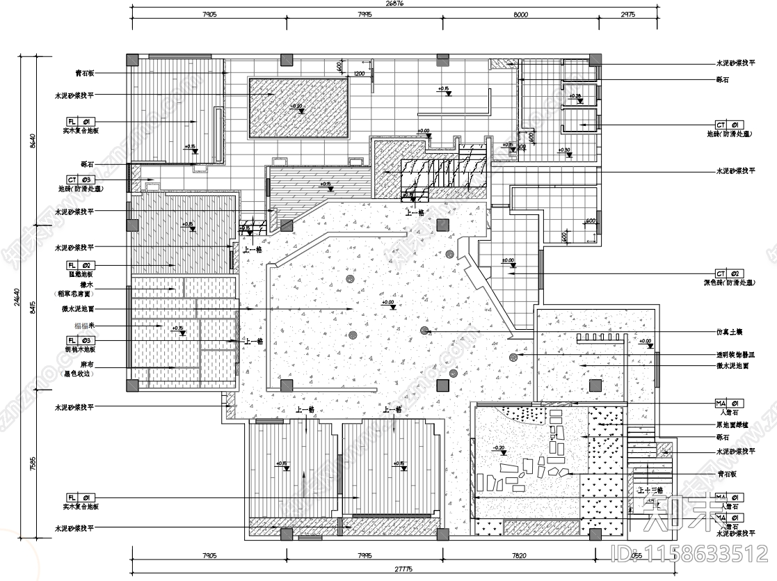 600m²茶室施工图下载【ID:1158633512】