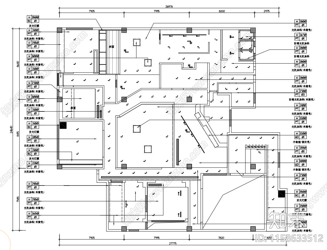 600m²茶室施工图下载【ID:1158633512】