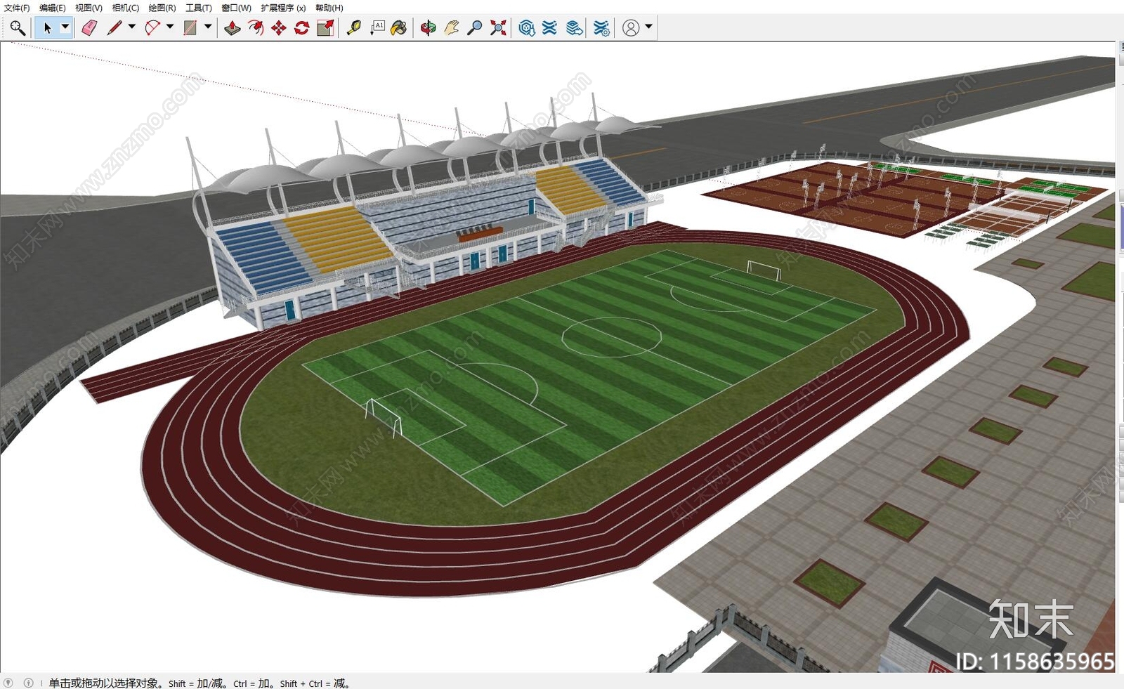 现代体育看台SU模型下载【ID:1158635965】
