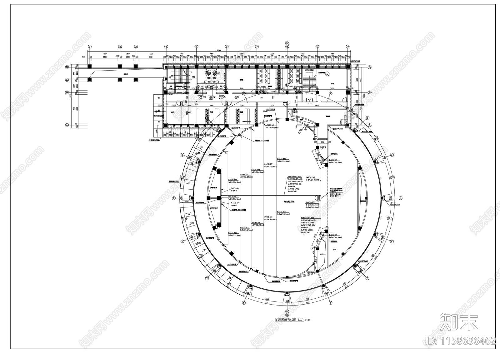 多功能演艺厅建筑声学设cad施工图下载【ID:1158636462】