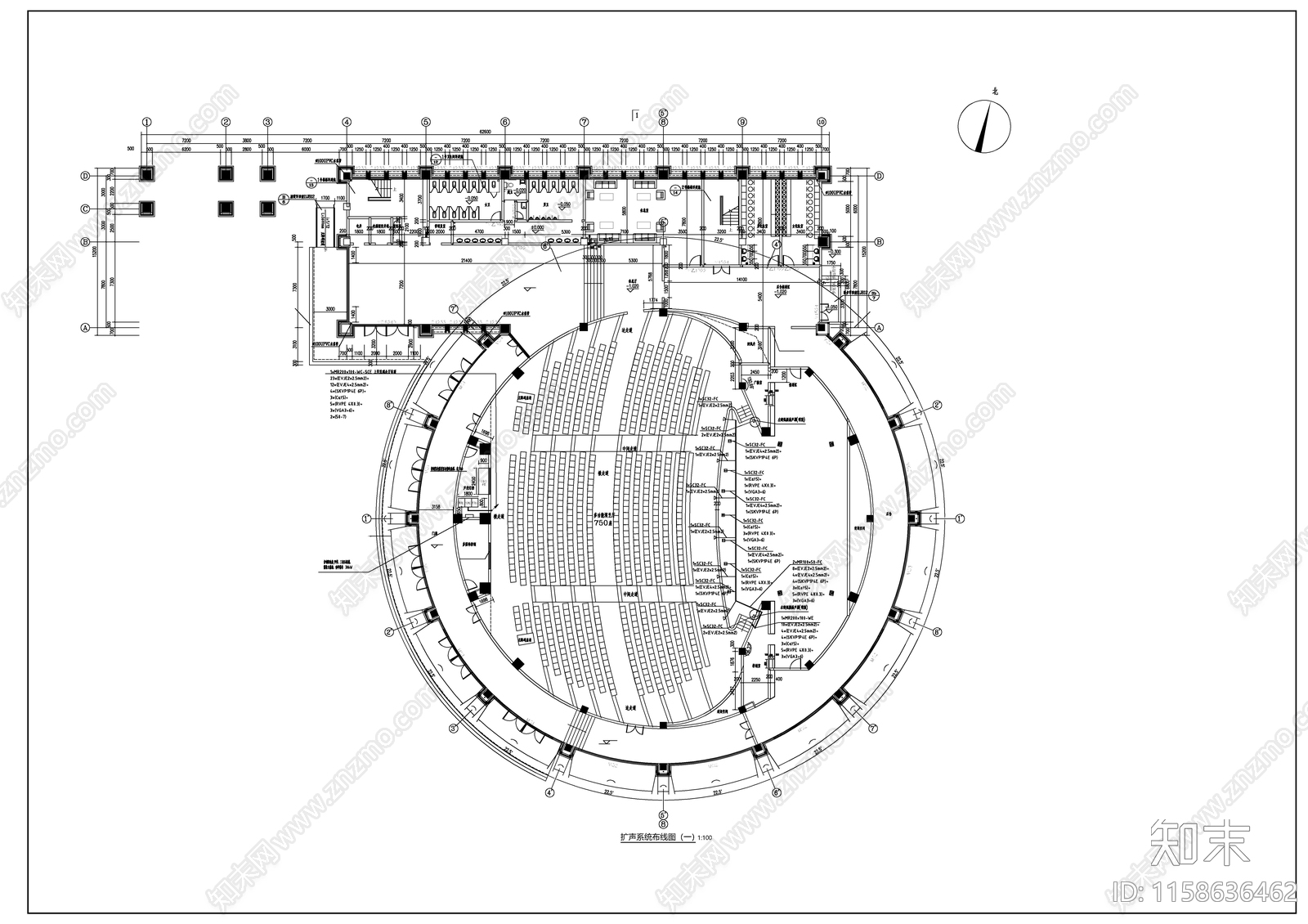 多功能演艺厅建筑声学设cad施工图下载【ID:1158636462】